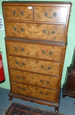 Lot 420 - An early 20th century walnut tallboy