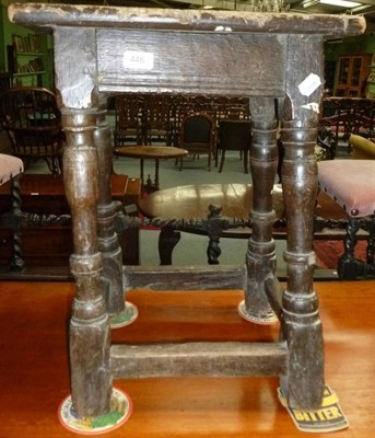 Lot 446 - Oak joint stool (later top)