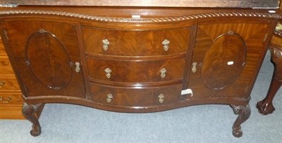 Lot 451 - Mahogany sideboard on claw and ball feet