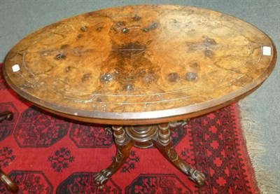 Lot 458 - Victorian walnut oval occasional table