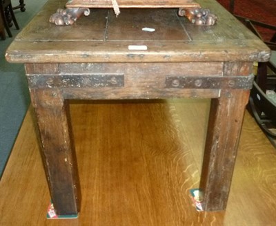 Lot 497 - Oak plank coffee table with single drawer