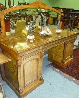 Lot 499 - Victorian pollard and burr oak mirror back sideboard