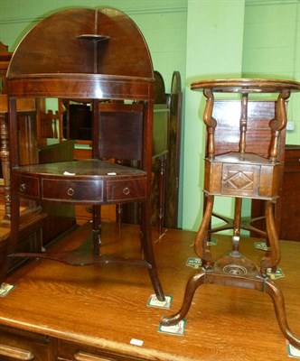 Lot 521 - Corner washstand, two pot cupboards and washstand with single door