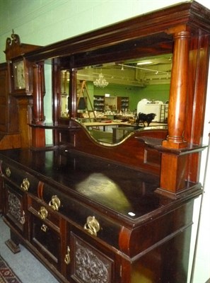 Lot 555 - A late 19th/early 20th century mahogany mirror back sideboard