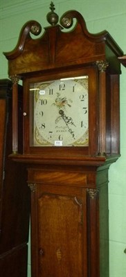 Lot 556 - Oak and mahogany longcase clock