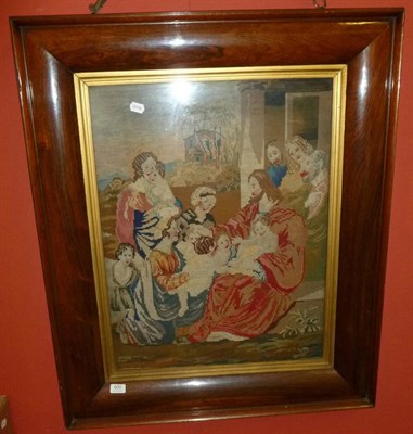 Lot 600 - A Victorian woolwork picture in a rosewood frame