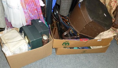 Lot 630 - Assorted Vintage handbags, hats, shoes and accessories (three boxes)