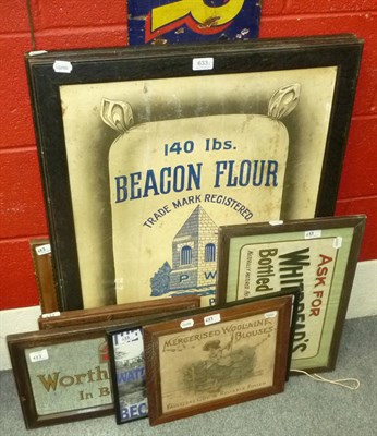 Lot 633 - Tin plate advertising sign and eight framed posters/prints