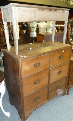 Lot 650 - Campaign chest, hanging cupboard, mahogany bookcase and a pine box