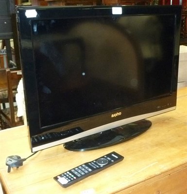 Lot 657 - Sanyo flat screen television with remote control