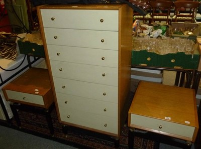 Lot 685 - G-plan tall chest of drawers and two bedside tables