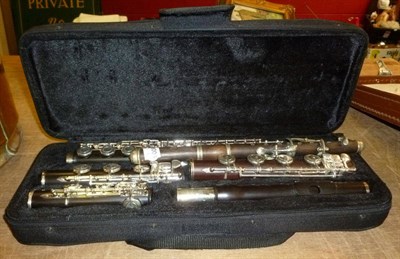 Lot 719 - A rosewood flute by Raymond Robinson in a nylon case together with a rosewood fyfe