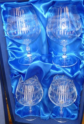 Lot 737 - Two boxed sets of Bohemia crystal glasses, a boxed set of Masquerade wine glasses and a boxed...