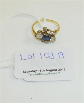 Lot 103A - Diamond and sapphire ring