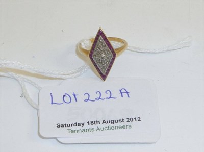 Lot 222A - Rose cut diamond and ruby ring