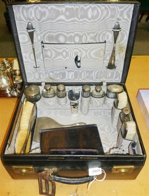 Lot 346A - Silver mounted dressing case with fittings