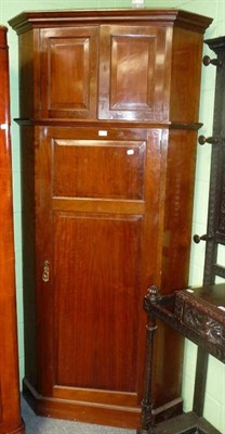 Lot 428A - Mahogany standing corner cupboard, labelled 'Sopwith & Co, Newcastle upon Tyne'