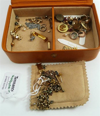 Lot 5 - # A box containing miscellaneous items, including earrings, catches, spare bracelet links two...