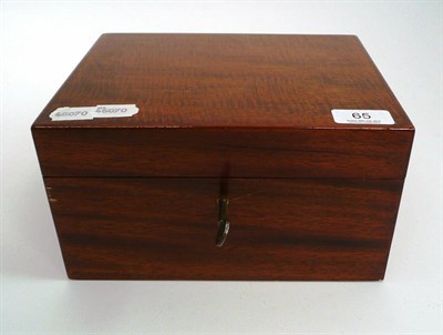 Lot 65 - # A mahogany humidor, of rectangular form, the hinged cover opening to reveal two compartments...
