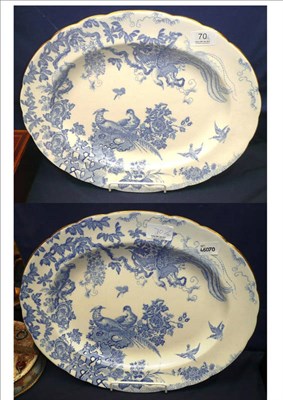 Lot 70 - # Two Royal Crown Derby blue and white oval platters