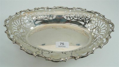 Lot 75 - A pierced silver oval footed dish, London 1901