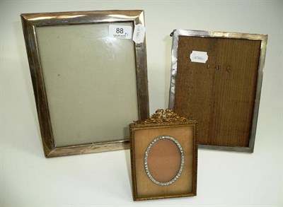 Lot 88 - Rectangular silver photograph frame and another and a gilt frame (3)