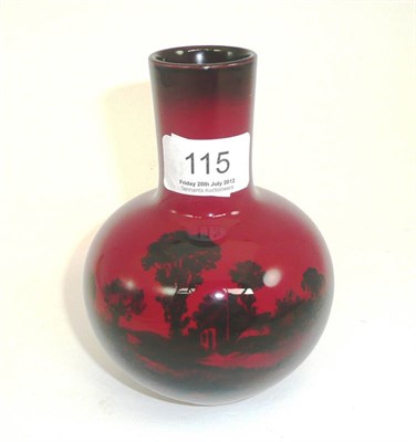 Lot 115 - A Doulton flambé vase