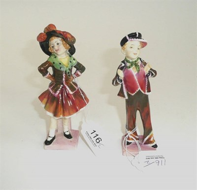 Lot 116 - A pair of Doulton Pearly boy and girl figures (a.f.)