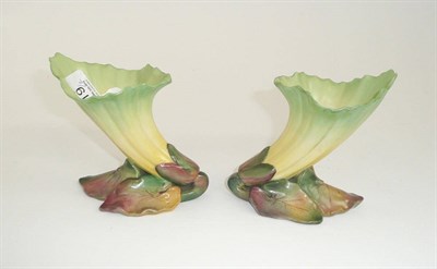 Lot 119 - A pair of Grainger's Worcester lily vases