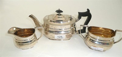 Lot 125 - Three piece silver tea service