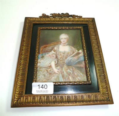 Lot 140 - # A 19th century gilt framed miniature of a lady in costume