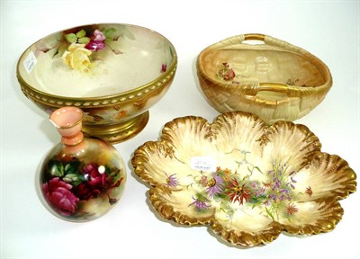 Lot 204 - Two Worcester bowls, a vase and a Coalport bowl