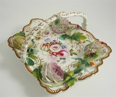 Lot 208 - Flower encrusted basket