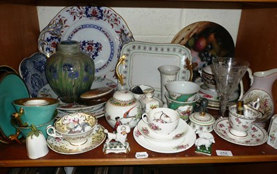 Lot 242 - # Shelf of Victorian and later ceramics including ironstone dish, Doulton vase etc