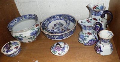 Lot 245 - Mason's Ironstone china comprising chamber pot, bowl, soup dish, two bowls and covers, two jugs and