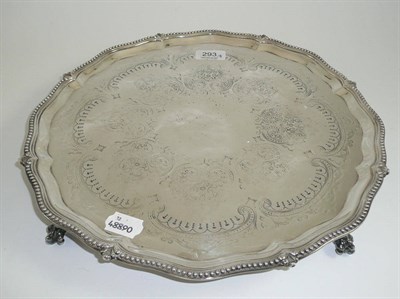 Lot 293 - A silver plated salver