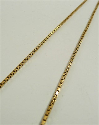 Lot 340 - # An 18ct gold box link chain, adapted for use as a spectacle chain, length 63cm