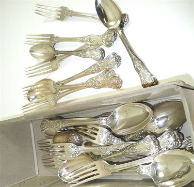 Lot 345 - Two part composite sets of silver flatware