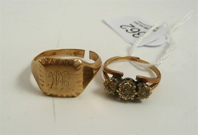 Lot 362 - Two rings stamped '375'