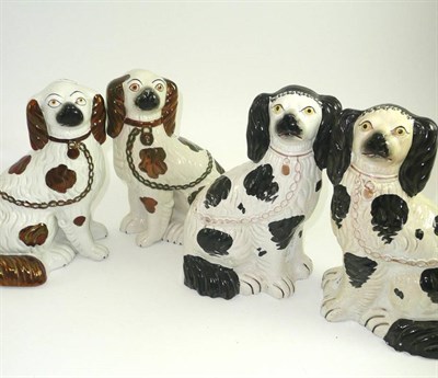 Lot 388 - Two pairs of Staffordshire dogs