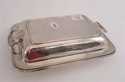 Lot 421 - A silver entree dish and cover, Birmingham 1934, etc