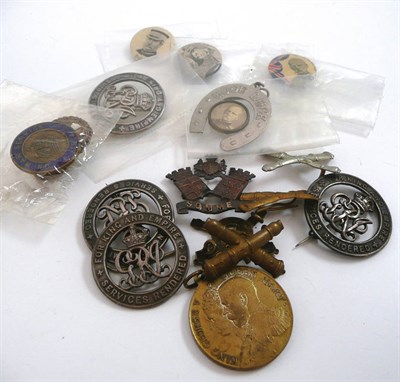 Lot 466 - Four silver regimental badges, other badges etc