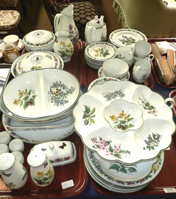 Lot 504 - An extensive Worcester "Herbs" pattern tea, breakfast and dinner service including five dinner...