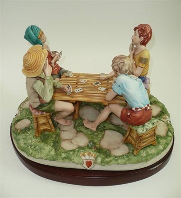 Lot 512 - A large Capodimonte figure group 'The Cheats', with certificate, purchased for £1995 in 1964