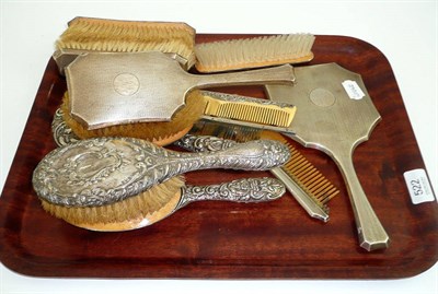 Lot 522 - A collection of silver-backed brushes etc