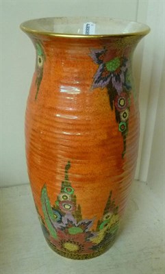 Lot 524 - Crown Devon orange lustre vase