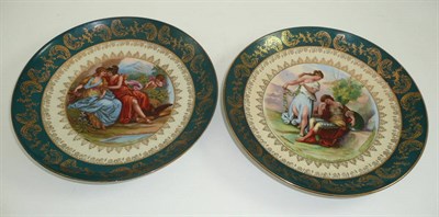 Lot 549 - A pair of Vienna style circular plates