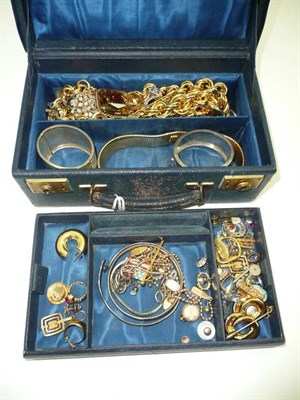 Lot 587 - # A box of costume jewellery, including bangles, earrings, necklaces, rings etc