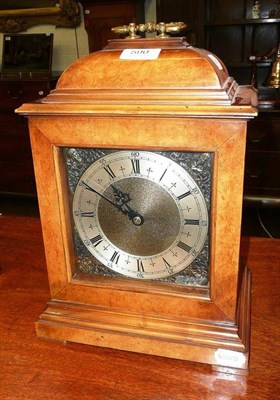 Lot 590 - # A 17th century style table clock, circa 1950, walnut veneered case with carrying handle and...