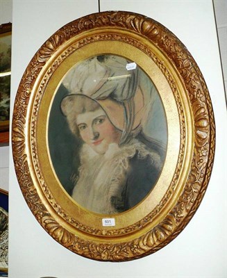 Lot 601 - A decorative pastel portrait of a lady